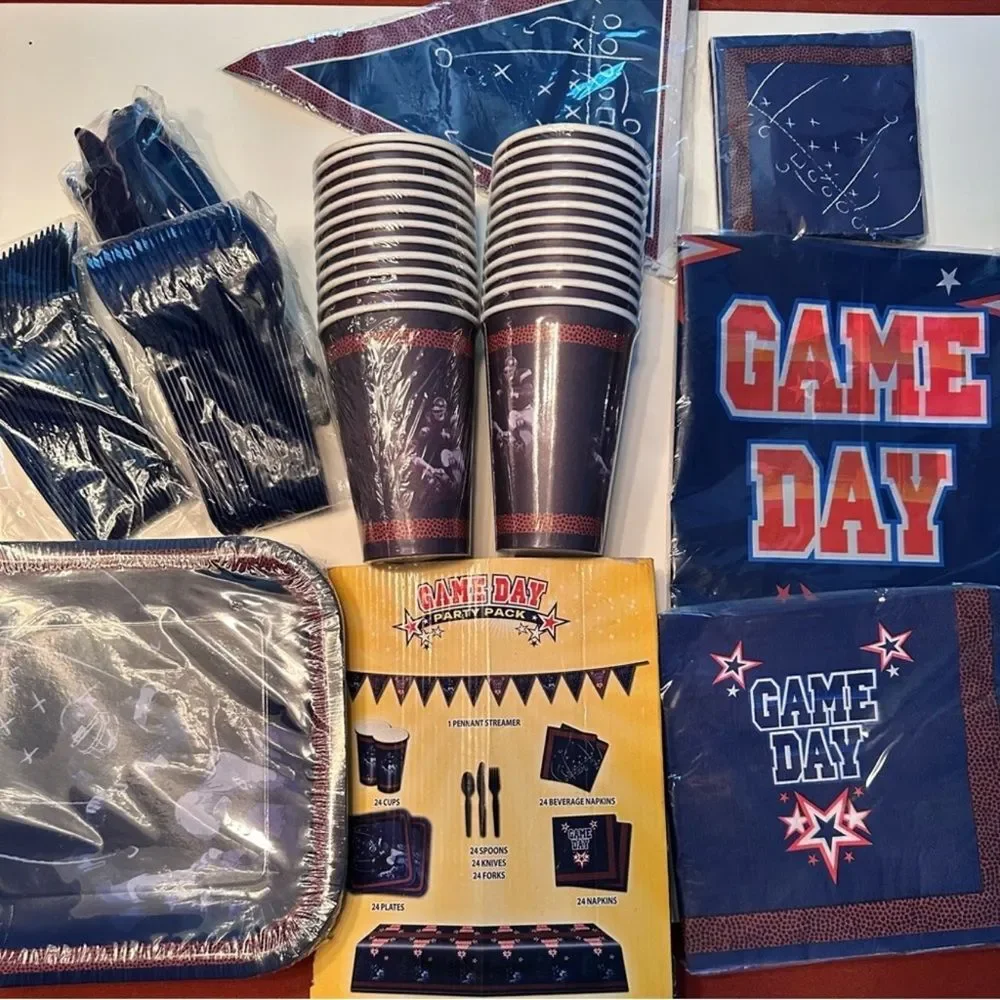 Game‎ Day Party Pack - Blue and Red new out of box ! Great for any party